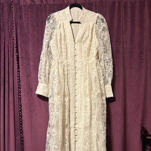 Elegant Cream Lace Dress